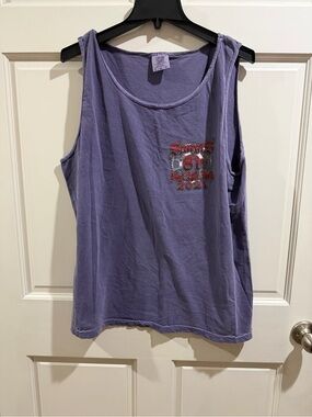 Lavender Scoop Neck Tank- Sturgis 81st anniversary black hills bike rally sz L